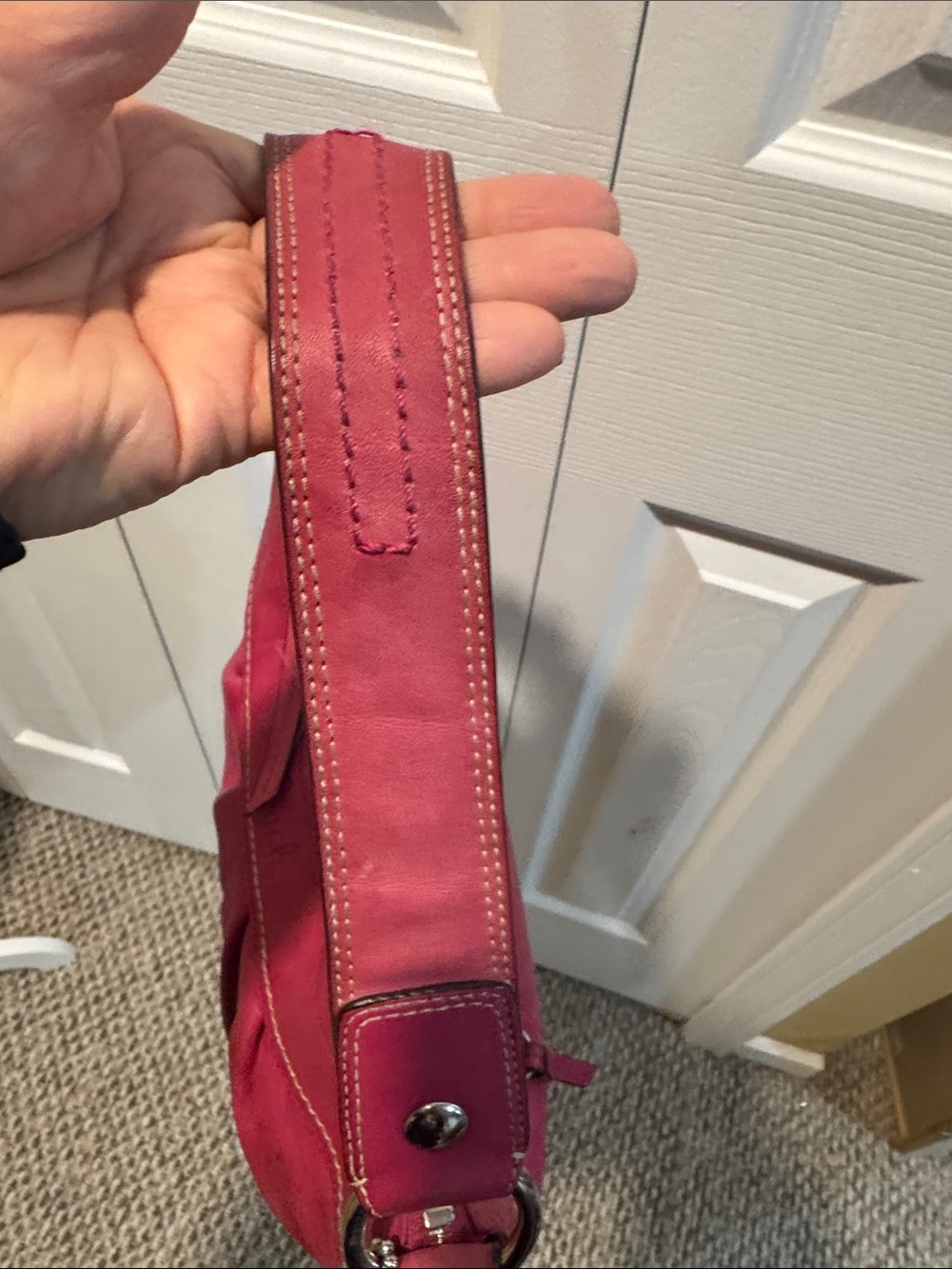 Coach Hot Pink Y2K Hobo Leather Shoulder Bag - Coach - Picture 9 of 11